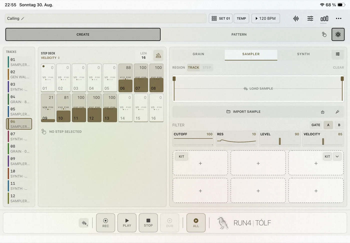 A Sampler track on iPhone and iPad. (iPad)